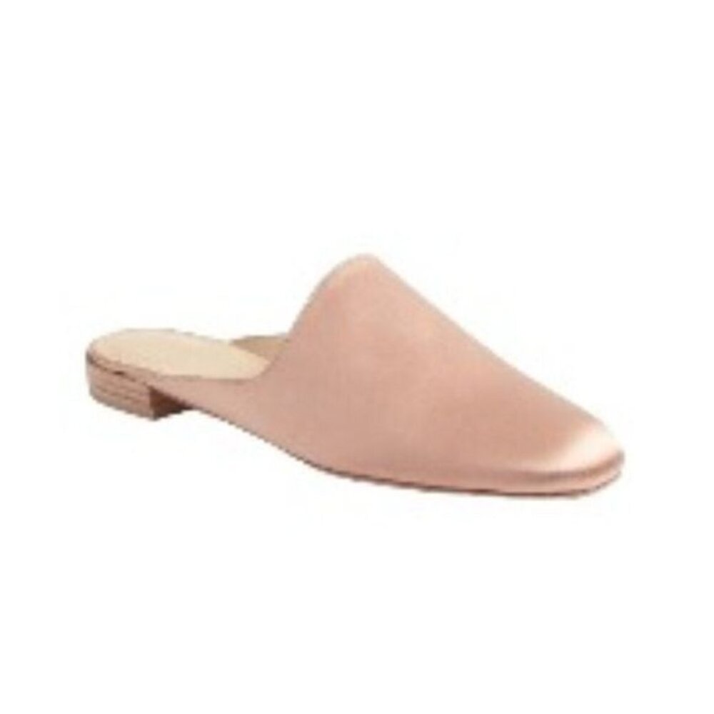 Stuart Weitzman Mulearky Satin Mules In Adobe Satin Size 7.5 NWT